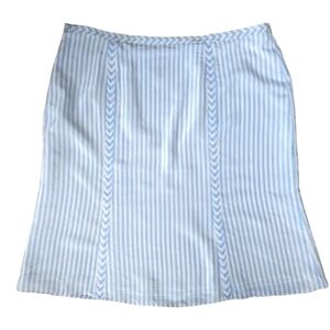TOMMY Hilfiger Silk Blue White Striped Skirt